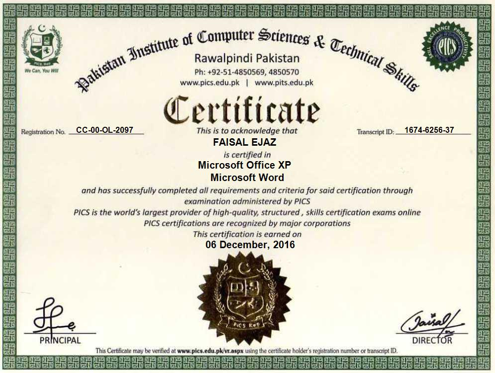 ba certificate format